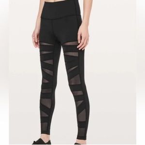 Lululemon black mesh leggings size 0